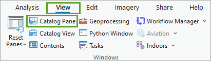Catalog Pane button