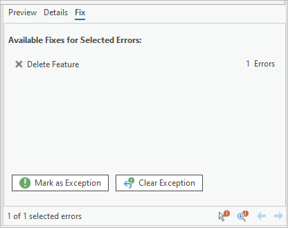 Available Fixes for Selected Errors options