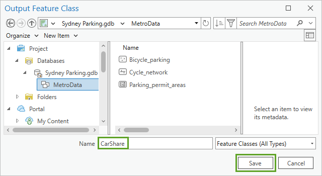 Output Location parameter