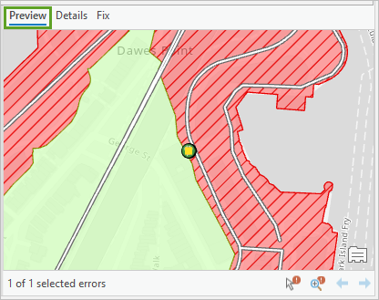 Preview tab and map