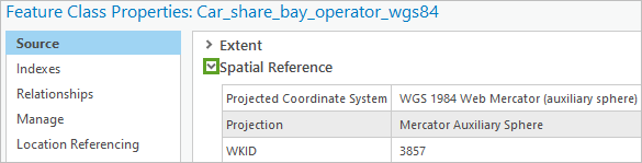 Expand Spatial Reference.