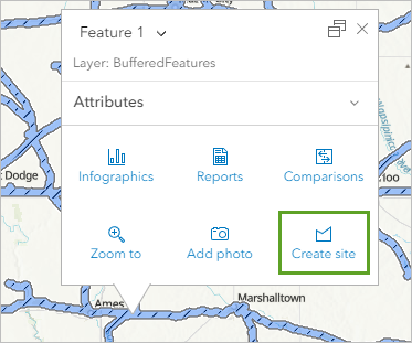 Create a site for the 1-mile rail buffer polygon.