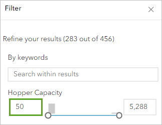 Filter Hopper Capacity attribute.