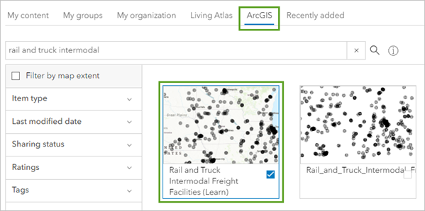 Add the Intermodal Freight Facilities feature service.