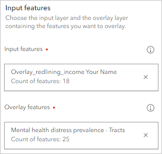 Input features parameters for running the Overlay Layers tool a second time