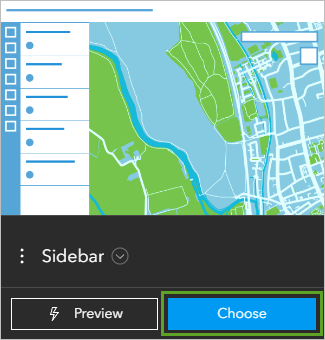 Choose button for the Sidebar template
