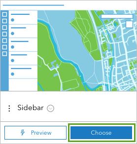 Choose button for the Sidebar template