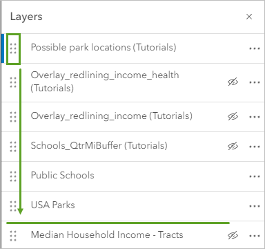 Drag layer in the Layers pane