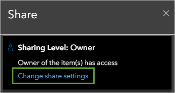 Change share settings in the Share window