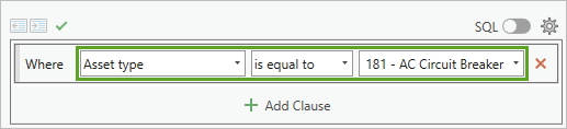 Select Asset type AC Circuit Breaker clause