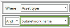 Subnetwork name selected