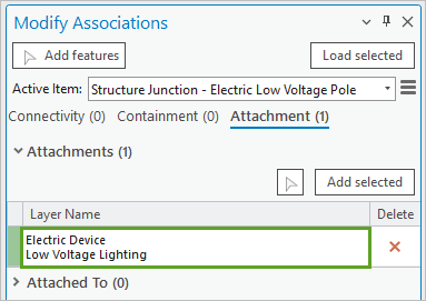 Electric device added to associations.