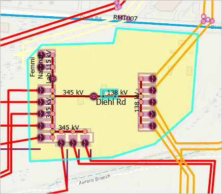 Selected substation feature