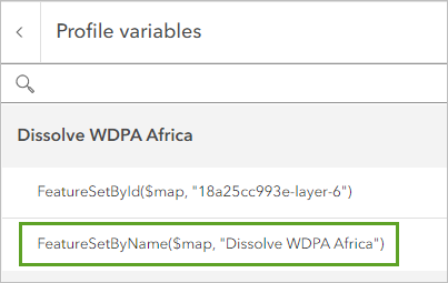 Set the WDPA variable to the correct layer.