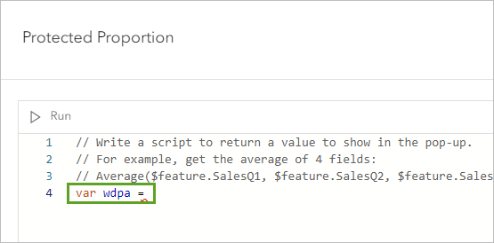 Define the WDPA variable in your expression editor.