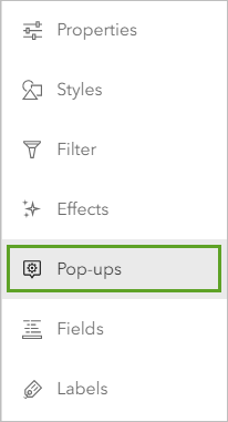 Open the Pop-ups pane.