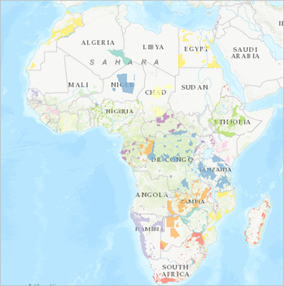 Subset of the World Database of Protected Areas database
