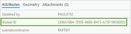 Global ID attribute in the Attributes pane