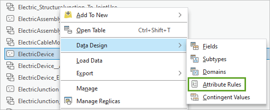 Data Design and Attribute Rules options