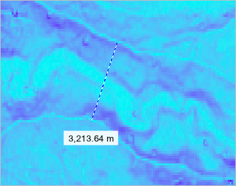 Measurement for the width of the canyon