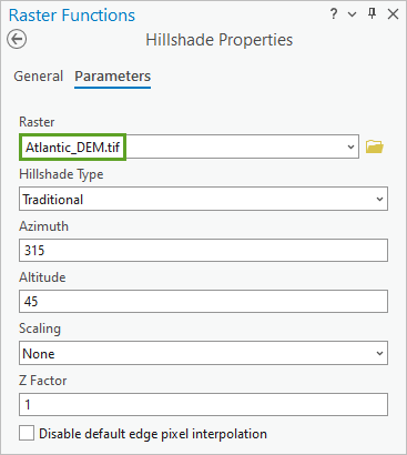 Hillshade Properties