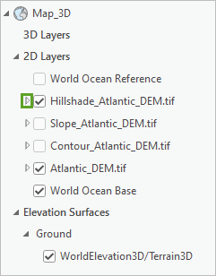 Expand arrow next to the hillshade layer