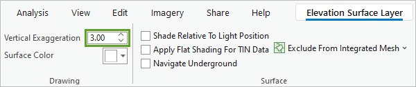 Vertical Exaggeration set to 3