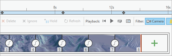 Timeline with keyframes