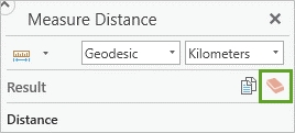 Clear Results button on the Measure Distance tool
