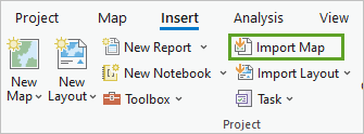 Import Map in the Project group on the Insert tab