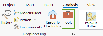 Tools in the Geoprocessing group on the Analysis tab