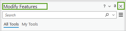 Close the Modify Features pane.