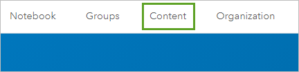 Content button on the toolbar