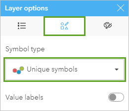 Symbol type set to Unique symbols