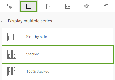 Stacked display style under Display multiple series on the Series tab