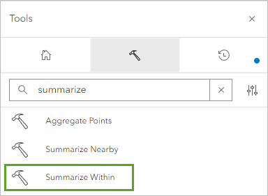 Summarize Within tool in the Tools pane