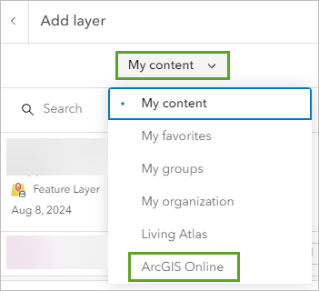 in the Add layer pane