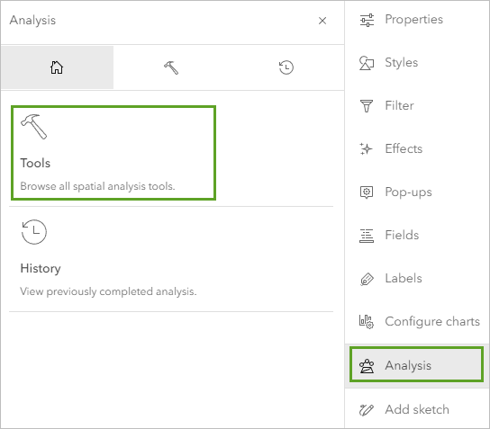 Tools in the Analysis pane