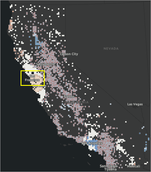 San Francisco is located in northern California