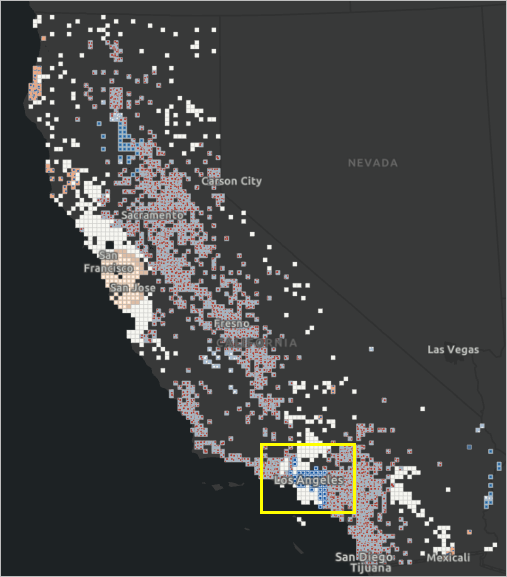 Los Angeles is located in southern California