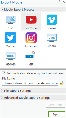 Export video