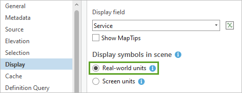 Choose real-world display units.