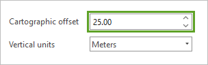 Cartographic offset of 25 meters