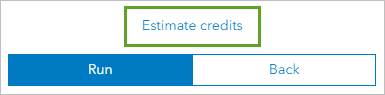 Estimate credits at the bottom of the Find Hot Spots tool pane