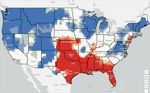 State boundaries layer