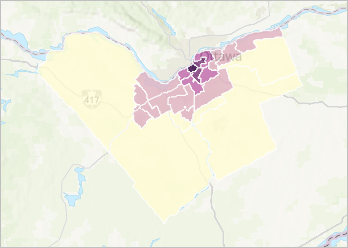 Mapa con colisiones con ciclistas involucrados normalizadas