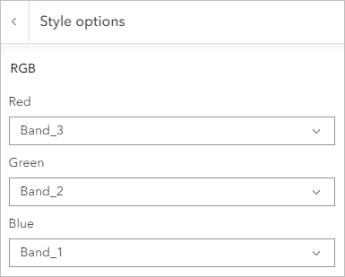 Bandas RGB en el panel de opciones de Estilo