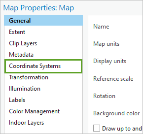 Haga clic en Sistemas de coordenadas.