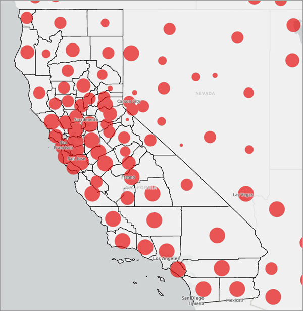 Mapa de casos de COVID-19 casos en California por condado