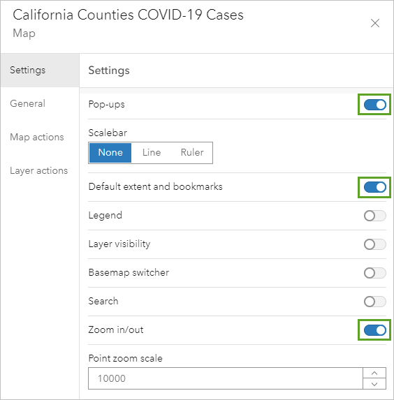 Configuración de mapa